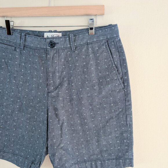 Original Penguin Chambray Shorts Men Size 34 (US) Classic‎ Fit 8" Inseam - Picture 3 of 12